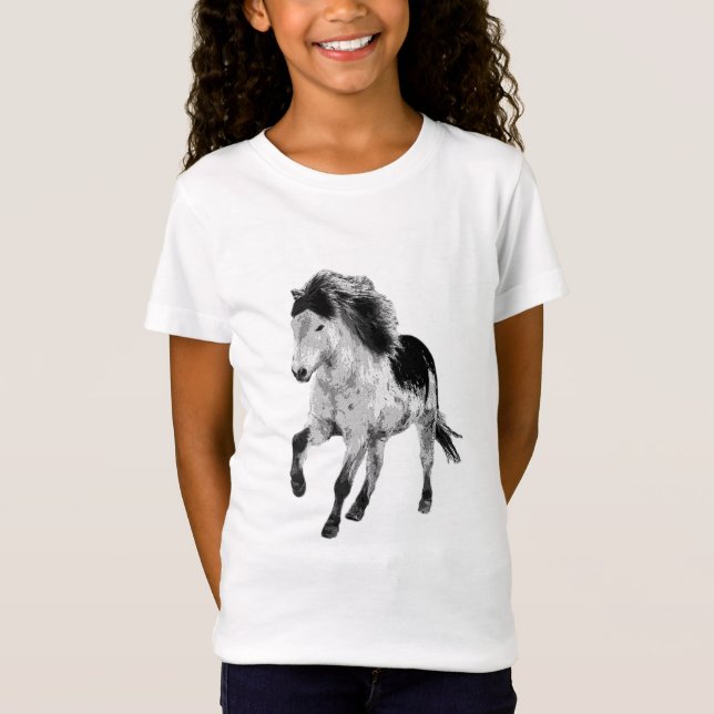 Icelandic horse in motion t shirt (Framsida)