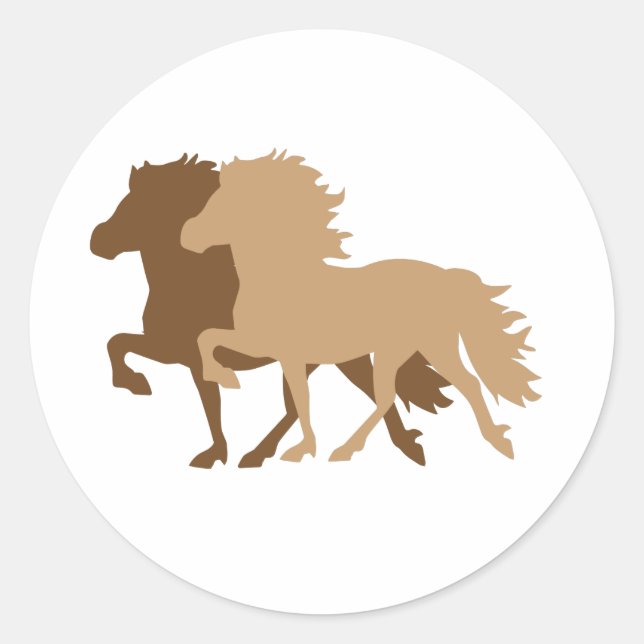 Icelandic Horse Runt Klistermärke (Framsida)