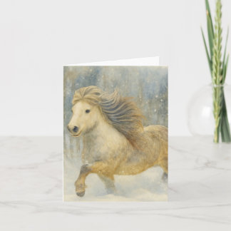 Icelandic Horse Winter Scene Card Helgkort