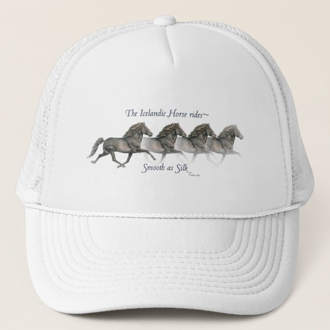 Icelandic horses are smooth as Silk ~ Ball cap Truckerkeps (Framsida)