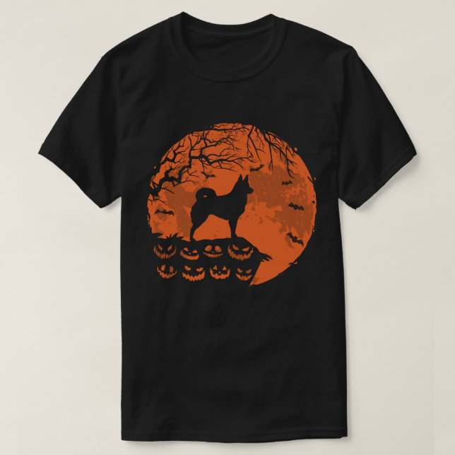 Icelandic Sheepdo And Moon Halloween Dog Lover T Shirt (Design framsida)