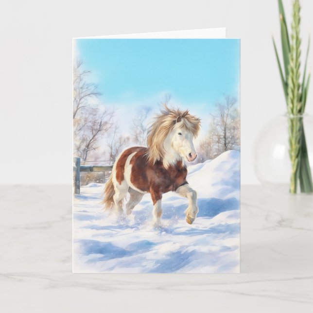 Icelandic Stallion Holiday Card Helgkort (Framsida)