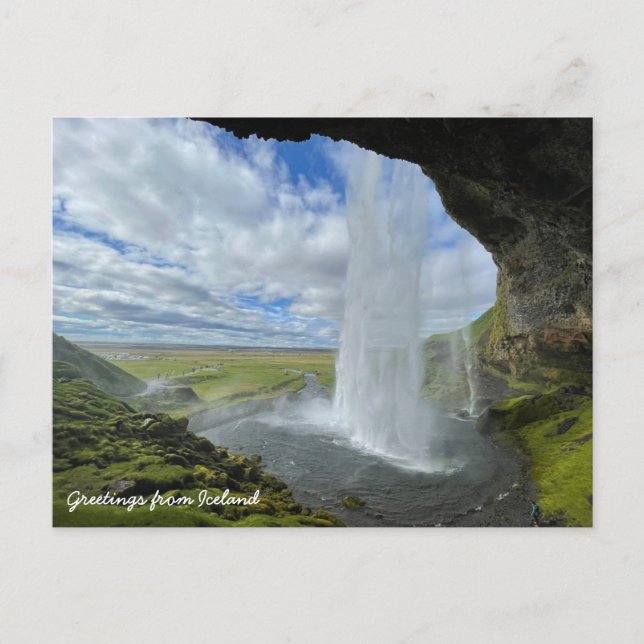 Icelandic waterfall postcard vykort (Framsida)