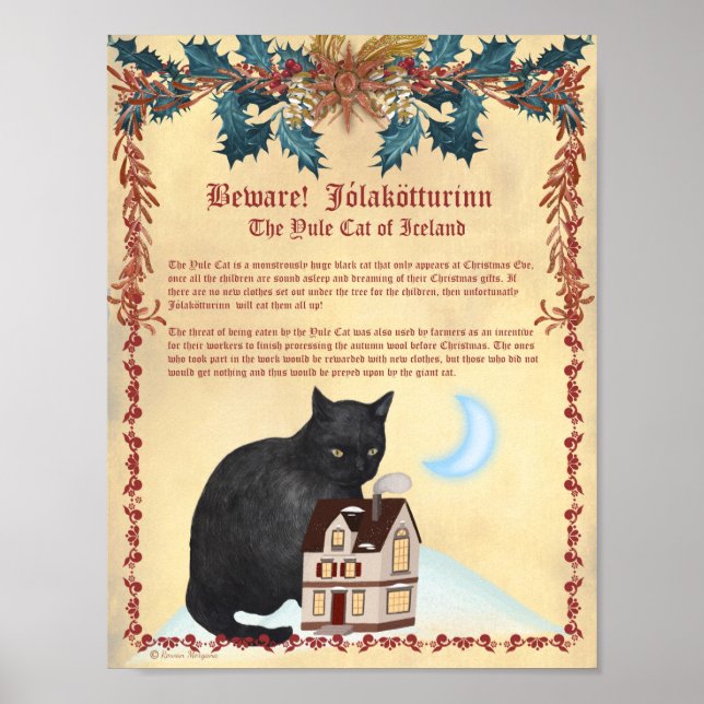 ICELANDIC YULE CAT Legend of Jólakötturinn Poster (Framsidan)