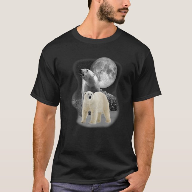 Ices Bear Illustration Måne Ice Polar Bear 2 T Shirt (Framsida)
