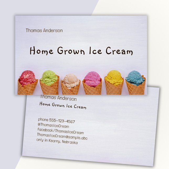 Ices Cream Cones på Blue, Modern Visitkort (Skapare uppladdad)