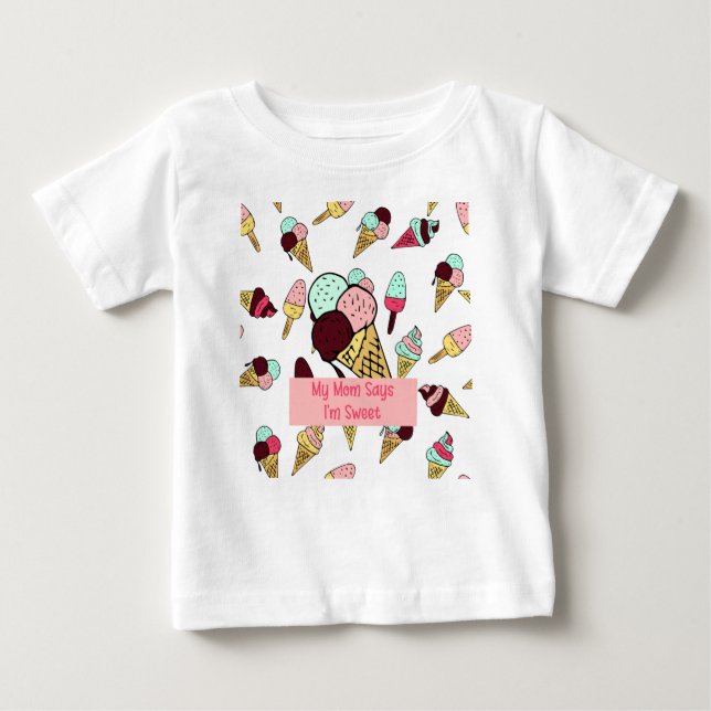 Ices Cream Design for Flicka T Shirt (Framsida)