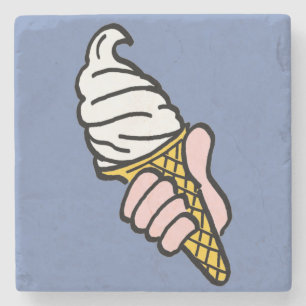 Ices Cream Design med Ice Cream Cone på en gång Stenunderlägg