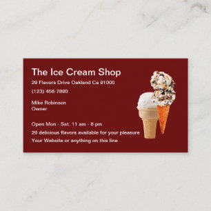 Ices Cream Parlor Simple Design Visitkort