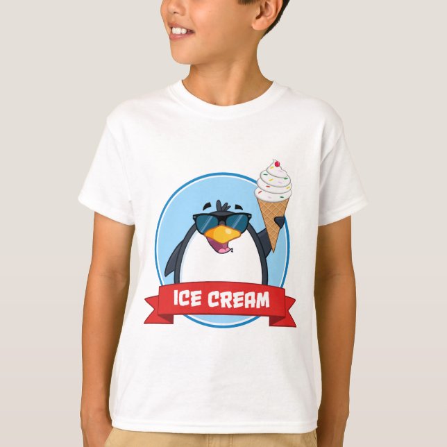 Ices Cream Penguin T Shirt (Framsida)