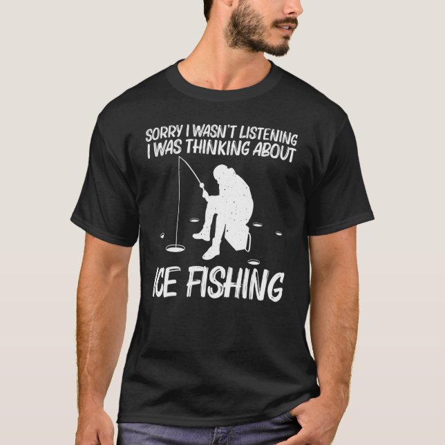 Ices Fisherman För manar Women Ice Hål T Shirt (Framsida)