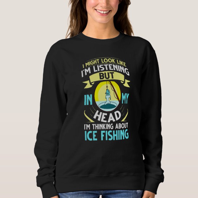 Ices Fisherman Tält Fisher Rod Fish Finder T Shirt (Framsida)
