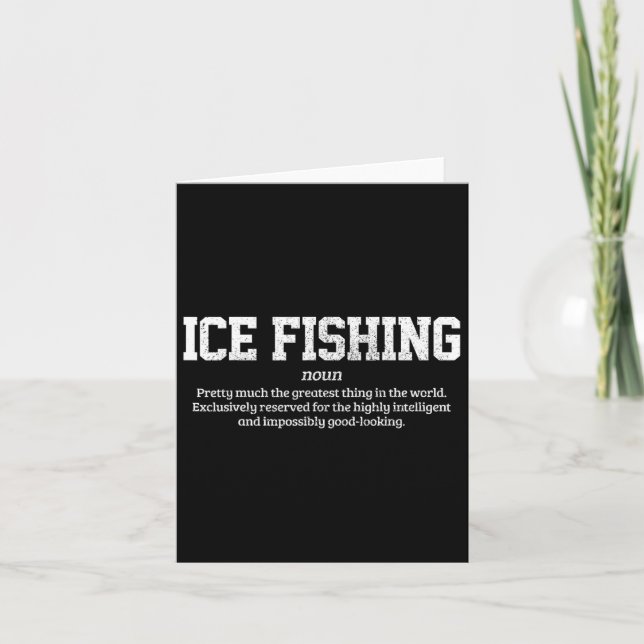 Ices Fishing Definition Funny Ice Fisherman Gift Kort (Framsida)