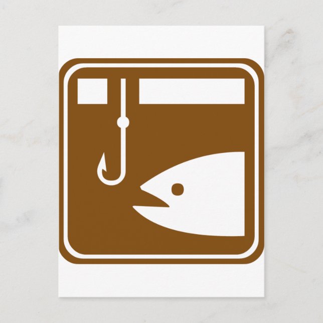 Ices Fishing Highway Sign Vykort (Framsida)