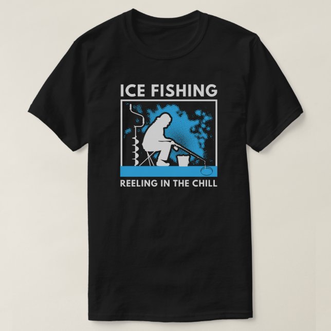 Ices-fiskevatten i kylan | Isfiske T Shirt (Design framsida)