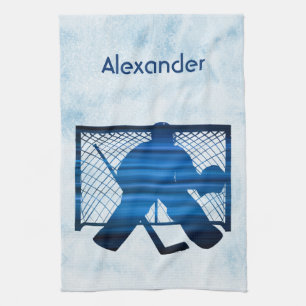 Ices hockey skate towel goalie blue kökshandduk