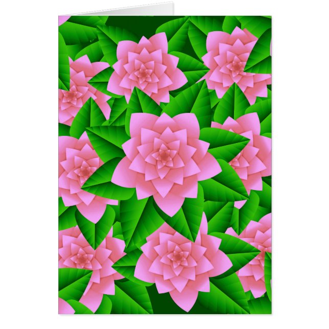 Ices Rosa Camellias och Grönt Löv OBS Kort (Framsidan)