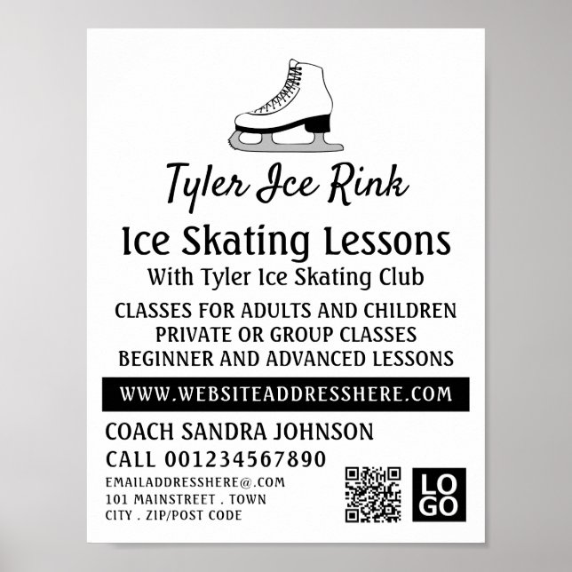 Ices Skate Design, Ice Skating Lesson Advertising Poster (Framsidan)