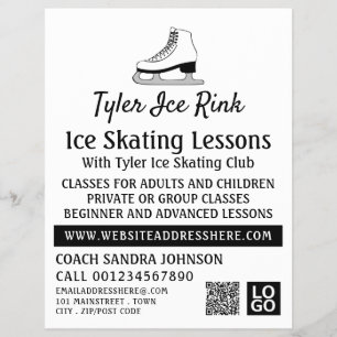 Ices Skate Design, Ice Skating Lesson Advertising Reklamblad