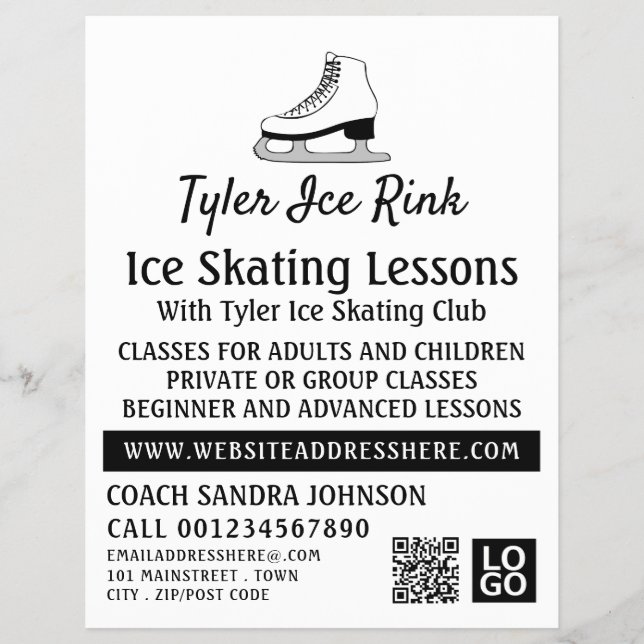 Ices Skate Design, Ice Skating Lesson Advertising Reklamblad (Framsidan)