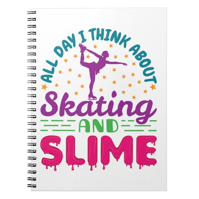 Ices Skating and Slime Cute Figur Skater Anteckningsbok (Framsidan)