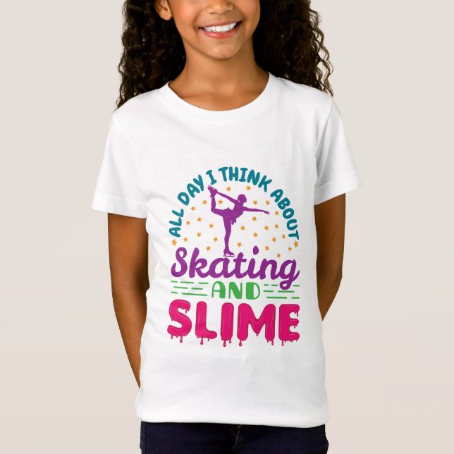 Ices Skating and Slime Cute Figur Skater T Shirt (Framsida)