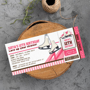 Ices skidor Himlar Rink Sport Biljett Pass Birthda Inbjudningar