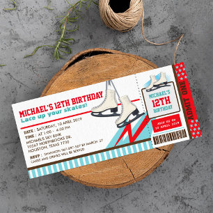 Ices skidor Himlar Rink Sport Biljett Pass Birthda Inbjudningar
