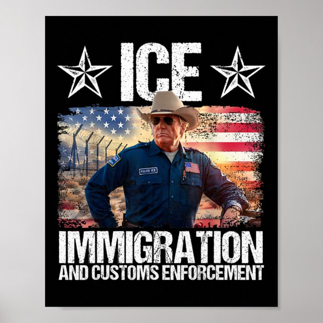 Ices underliga Trump Invandring och Anpassningsbar Poster (Framsidan)