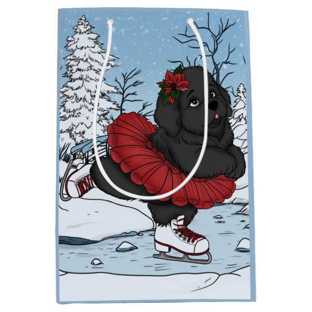 Iceskating Newfoundland Puppy Winter Wonderland (Framsidan)