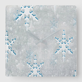 IceSnowflakes jul Fyrkantig Klocka