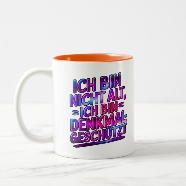 Ich bin nicht alt, ich bin Denkmalgeschützt Två-Tonad Mugg (Vänster)