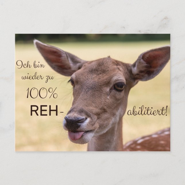 Ich bin zu 100% REH-abilitiert! Vykort (Framsida)