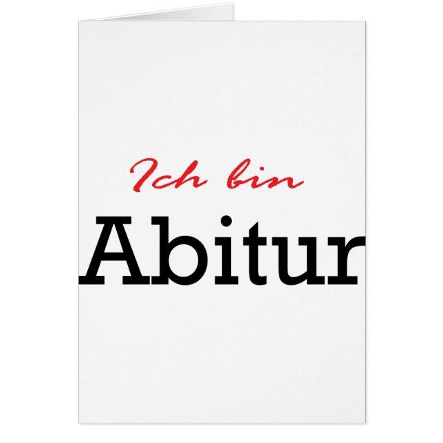 Ich binAbitur symbol Hälsningskort (Framsidan)