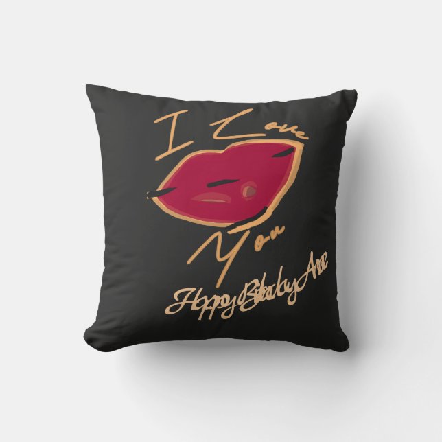 Ich ❤️ DICH ICH LIEBE DICH ICH MUND DICH T-Shirt Kudde (Framsida)