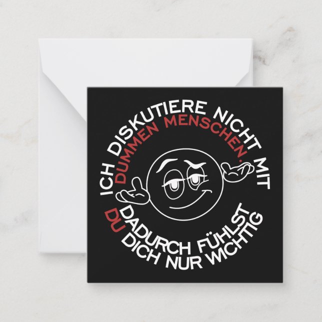 Ich diskutiere nicht mit dummen Menschen Anteckningskort (Framsida)