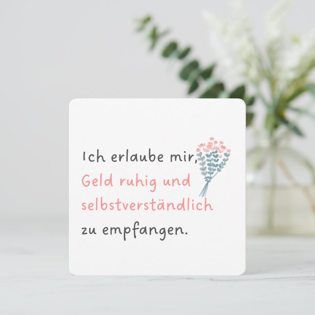 Ich erlaube mir, Geld ruhig und selbstverständlich Julkort (Stående Fram)
