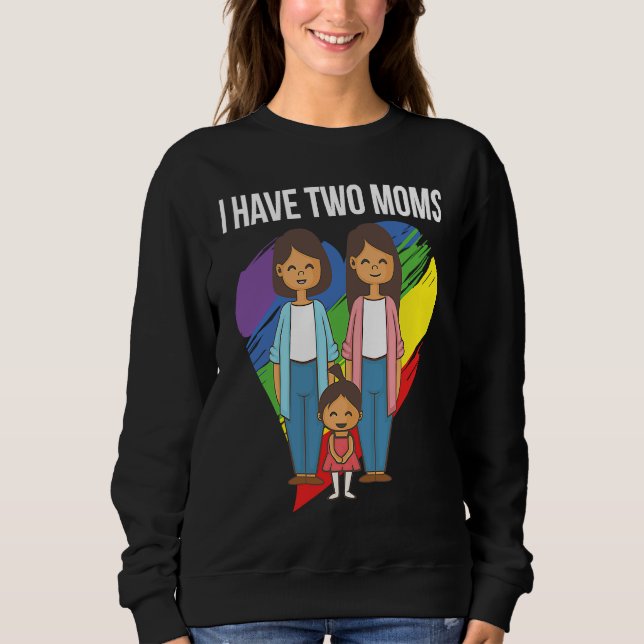 Ich habe zwei Mütter Papas Rainbow Family LGBT Mam T Shirt (Framsida)