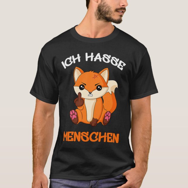 Ich har Menschen Fox Foxes Roligt T Shirt (Framsida)