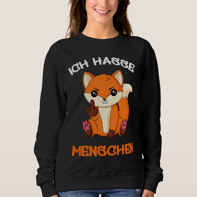 Ich hasse Menschen Fox Foxes Fun T Shirt (Framsida)