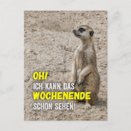 Ich kann das Wochenende schon sehen - Erdmännchen Vykort