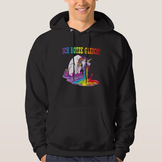 Ich Kotz Ggleich Unicorn Spit Evil Hoodie (Framsida)