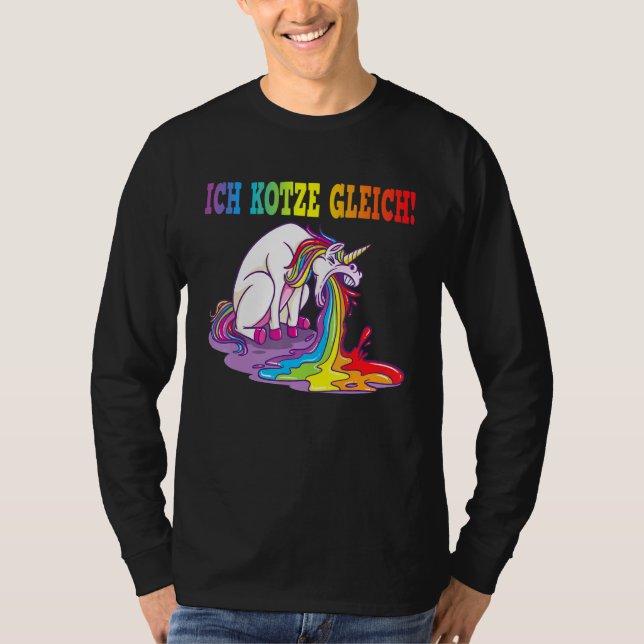 Ich Kotz Ggleich Unicorn Spit Evil T Shirt (Framsida)