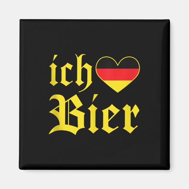 Ich Liebe Bier Funny German I Kärlek Beer Tanktop Magnet (Framsidan)