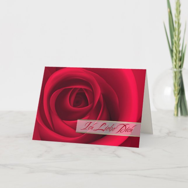 Ich Liebe Dich. Alla hjärtans dagskort på tyska Helgkort (Framsida)