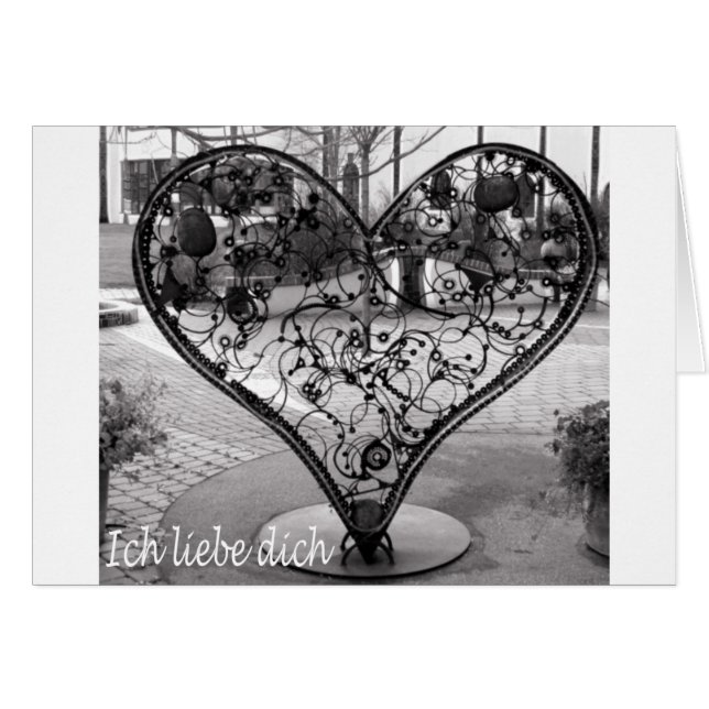 Ich liebe dich hälsningskort (Framsidan Horizontal)