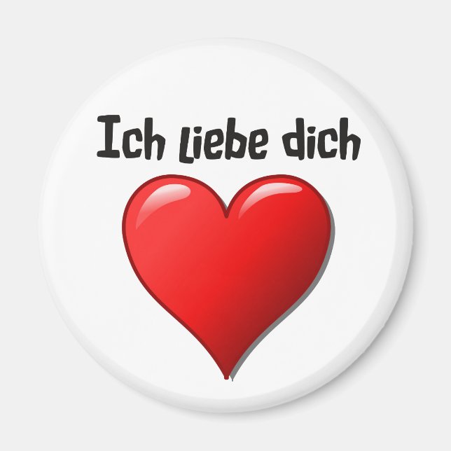 Ich liebe dich - jag kärlek dig på tyska magnet (Framsidan)