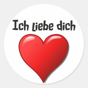 Ich liebe dich - jag kärlek dig på tyska runt klistermärke