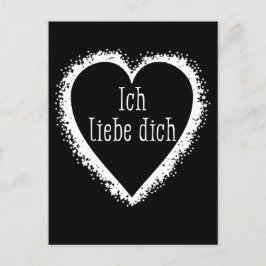 Ich liebe dich, jag kärlek dig på tyska svarta och vykort