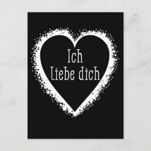 Ich liebe dich, jag kärlek dig på tyska svarta och vykort